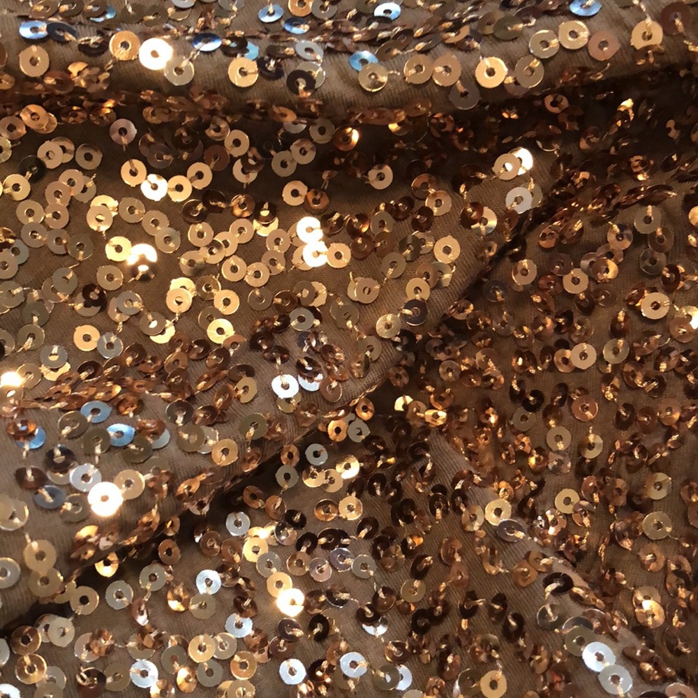 Sequin flowy Tank with racing back Champagne Brown - Picture 7 of 7